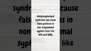 Antiphospholipid syndrome amp syphilis  MRCP revision  shorts syphilis thrombosis antibody [upl. by Anivid]