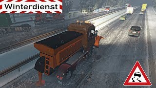 ETS2 Scania R440 🚚 Winterdienst Glatteis auf der A24 🔵 924 WinterTour [upl. by Adnor]