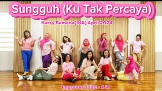 Sungguh Ku Tak Percaya Linedance  Harry SamanaINA  Improver  Mahitra ULD DKI 32 [upl. by Edina819]