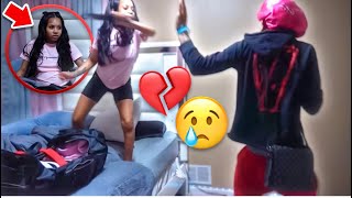 I’M LEAVING YOU PRANK ON MY CRAZY GIRLFRIEND 💔😢 [upl. by Lucy103]