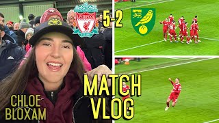 LFC FANS HAIL KLOPP AS THE REDS CRUISE TO VICTORY  Liverpool 52 Norwich  Matchday Vlog [upl. by Sarina]