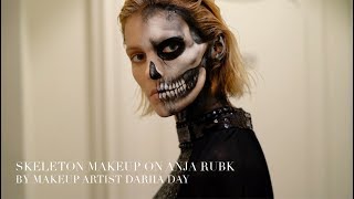 Skeleton makeup with Anja Rubik by Dariia Day  Halloween [upl. by Jump]