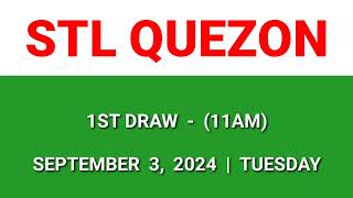 STL QUEZON 1st draw result today 11AM draw result this morning Philippines September 3 2024 Tuesday [upl. by Leba]