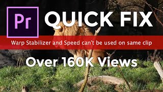 Warp Stabilizer and Speed Cant be Used On Same Clip QUICK FIX in Adobe Premiere Pro in 2023 [upl. by Atina]