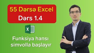 55 dərsə Excel Dərs 14  Exceldə funksiya hansı simvolla başlayır [upl. by Pollak]