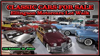 Walk Through Classic Car Inventory of Ellingson Motorcars January 2024  108 Cars amp Trucks For Sale [upl. by Eilsek]