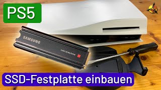 PS5 Speicher erweitern SSDFestplatte einbauen  Anleitung [upl. by Melar]