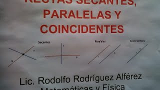 RECTAS SECANTES PARALELAS Y COINCIDENTES [upl. by Carolynne739]