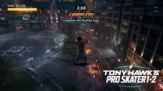 How To Finish 3 Rooftop Gaps Locations Downtown  Tony Hawks Pro Skater 1  2  No Commentary [upl. by Osborne]