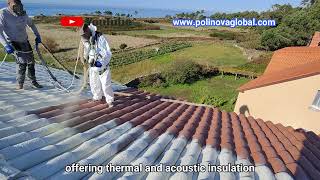 ROOF PROTECTION AND WATERPROOFING WITH POLYUREA PolinovaGlobalSLpoliurea [upl. by Wakerly]