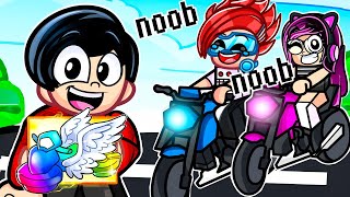 Me Hice Pasar por NOOB en el OBBY de BICICLETA Despúes Utilicé UNA MOTO HACKER VOLADORA Karim Juega [upl. by Ramej]