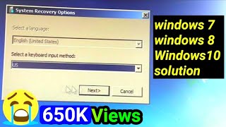 system recovery option for Windows 788110solution 2024  how to repair windows 7 windows 8 [upl. by Emmaline]