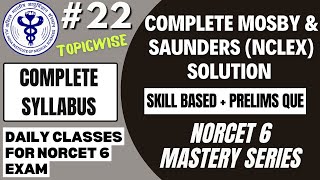 NORCET 6 Preparation  Complete Mosby amp Saunders MCQs  NCLEX MCQs SkillScenario based MCQs NORCET [upl. by Baal]