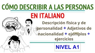 Cómo describir a las personas en Italiano  adjetivos de nacionalidad [upl. by Sigismond13]