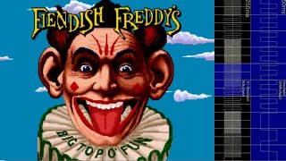 Fiendish Freddys big top o fun 1989 Mindscape pc speaker sound oscilloscope view [upl. by Adlig818]