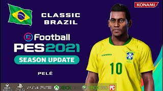 PELÉ facestats Classic Brazil How to create in PES 2021 [upl. by Olinde]