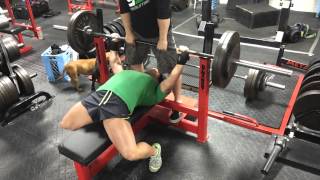 Laura PhelpsSweatt  Raw Bench Press 280 x 5 [upl. by Lsil]