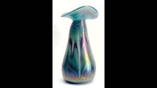 Loetz Art Nouveau vase whit Colered Details of Irradiated glass 1930s [upl. by Ahsinehs]