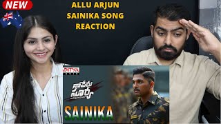 SAINIKA Full Video Song REACTION  Naa Peru Surya Naa illu India Songs  Allu Arjun Song  Review [upl. by Anailuig]