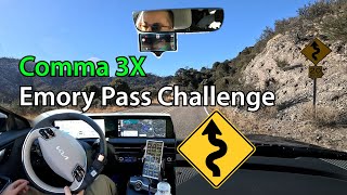 Comma 3X with SunnyPilot  Emory Pass Challenge [upl. by Akinnej961]