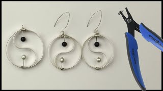 Flat Wire Yin Yang Earrings Tutorial [upl. by Anilah]