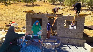 🔨📍Family Home Project Building a Roof and Cooking Traditional Ash🥣🫕 [upl. by Schwejda]