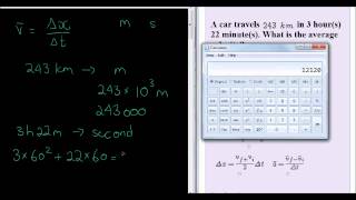 Average velocity example 1 [upl. by Inatsed]