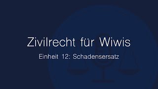 Zivilrecht für Wiwis – Einheit 12 Schadensersatz [upl. by Crotty308]