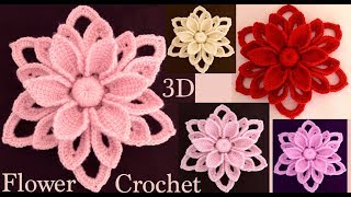 Como hacer flores 3D tejidas a Crochet Irlandés paso a paso tejido tallermanualperu [upl. by Shermie815]