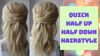 Quick half up half down hairstyle [upl. by Enrobialc650]