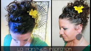 ✿ Coiffure facile pour cheveux bouclésfrisés printempsété ✿  LA Hairstyle Inspiration [upl. by Jimmy]