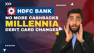 No More Cashbacks  HDFC Millennia Debit Card Changes for Credit Card Payments  Explained [upl. by Naerda]