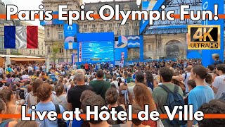 Paris 2024 Olympics Live At Hotel de Ville sporting and festive spot [upl. by Ashlie764]