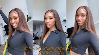 ALIPEARL Hair Review  BOMB Chocolate Brown Wig 🍫 [upl. by Wight]