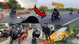 Motovlog with bullet 500cc amp r15 v4  gurugram sunday ride par itni sari super bikes [upl. by Burnard]