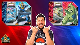 V Strikers Tin Set  Empoleon V amp Tyranitar V  Pokemon Cards Opening [upl. by Eleon258]