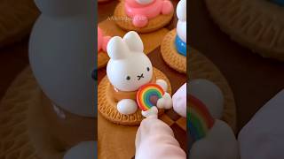 🌈 How to make Miffy meringue cookies cute cookies shorts [upl. by Boatwright222]