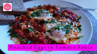 Poached Eggs in Tomato Sauce easy  Mediterranean Recipe [upl. by Thordis113]