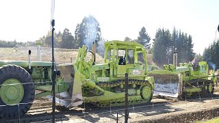 Detroit Powered Terex and Euclid Bulldozers pushing a Terex TS24 Scraper at Wheels at Wanaka 2023 [upl. by Gretna]