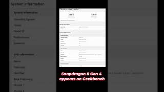 Snapdragon 8 Gen 4 appears on Geekbench snapdragon snapdragon8gen3 snapdragon8gen4 [upl. by Olenta]