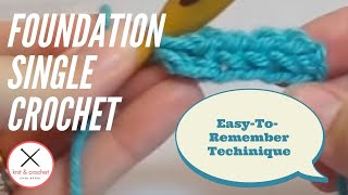 Foundation Single Crochet Tutorial 1 How to Foundation Single Crochet FSC [upl. by Sirraf]