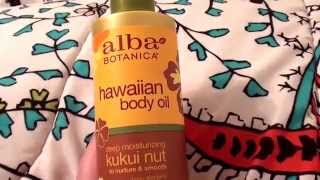 Alba Organics Hawaiian Body Oil Kukui Nut REVIEW  CRUELTY FREE [upl. by Inatsed]