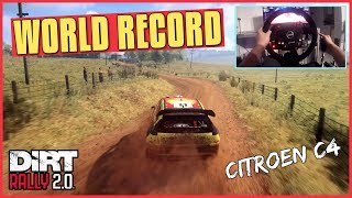 DiRT Rally 20  Citroen C4 WORLD RECORD Thrustmaster Wheel Cam Gameplay [upl. by Ineslta]