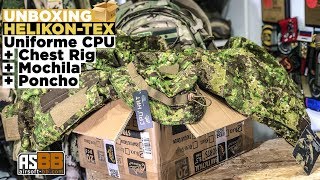 HelikonTex uniforme CPU chestrig Guardian Pencott greenzone  mochila y poncho Multicam  airsoftBB [upl. by Ekim757]