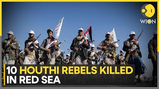 US strikes kill 10 Houthi rebels attacking ship in Red Sea  WION [upl. by Power]