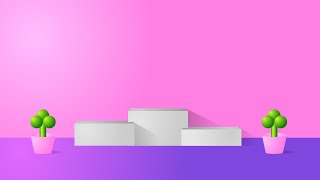 Tutorial 3d White Marble Podium with Pot Plants Background I Adobe Illustrator [upl. by Greenberg898]