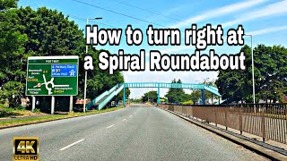 How to drive at a Spiral Roundabout  Portway Roundabout Avonmouth Bristol United Kingdom 4K [upl. by Yelrahs]