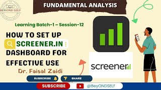 LB1  S12 How to Set up Screenerin Dashboard for Effective Use by Dr Faisal Zaidi [upl. by Lyrpa]