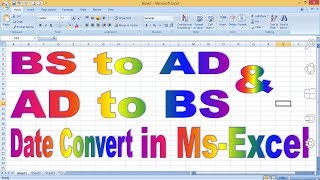 BS to AD amp AD to BS Date Convert in MsExcel ।। How to Date Convert in Excel ।। [upl. by Meraree]