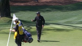 Brian Stuard nearly holes his approach shot on No 11 at RBC Heritage [upl. by Tadeas]